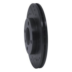 Audi 4000 Brake Rotor (1) - Front Right - R1 Concepts - Drilled & Slotted - Black - `80-`08